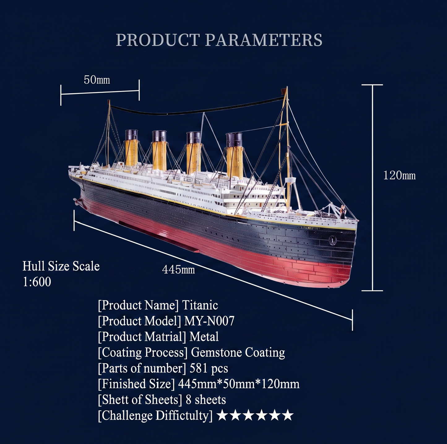 ART NODEL Titanic 3D Metal Puzzle