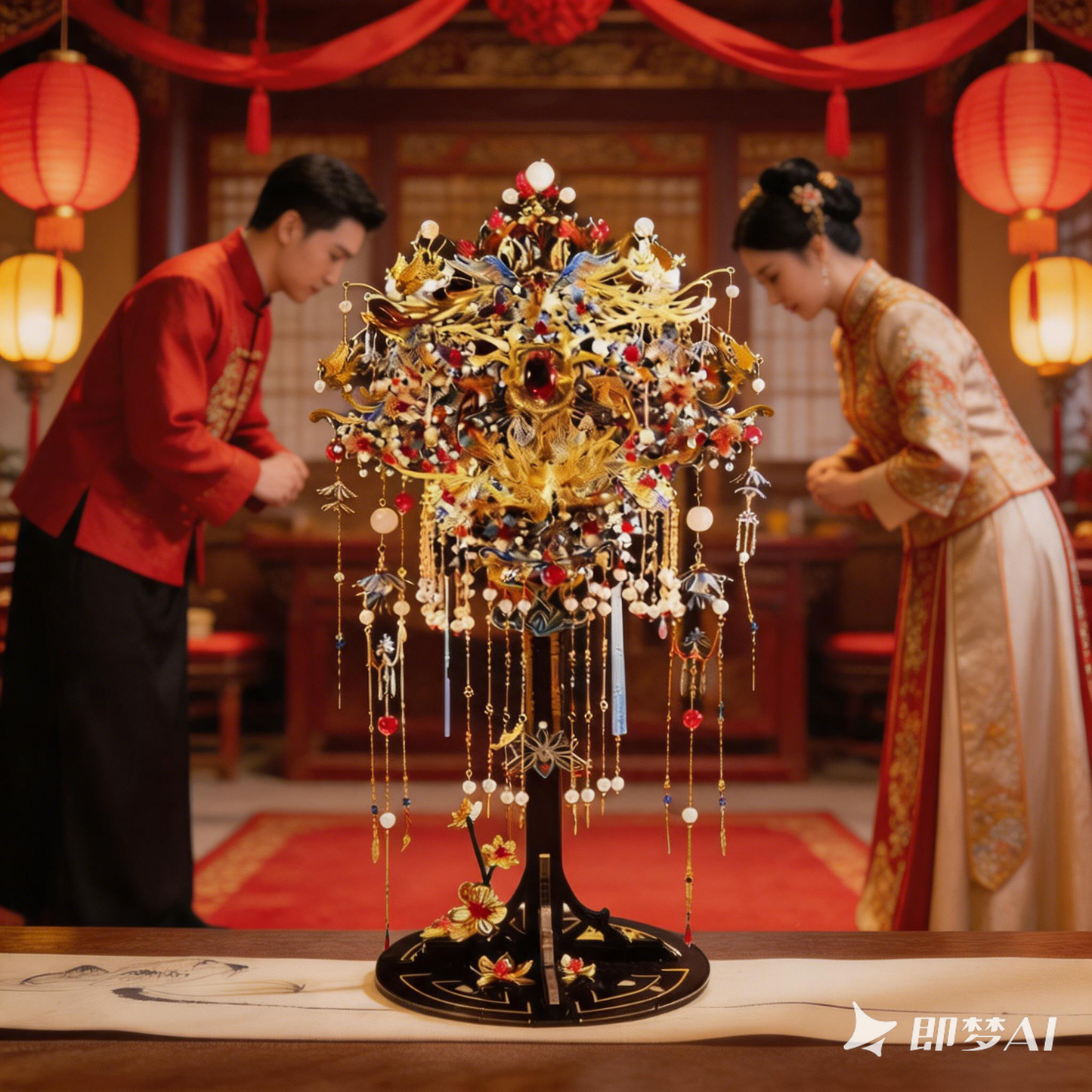 ART MODEL Chinese Style Wedding Phoenix Crown 3D Metal Puzzle