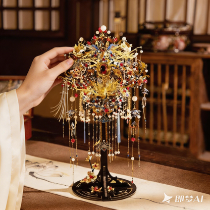 ART MODEL Chinese Style Wedding Phoenix Crown 3D Metal Puzzle